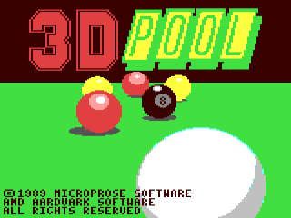 3D Pool title screen for Commodore 64